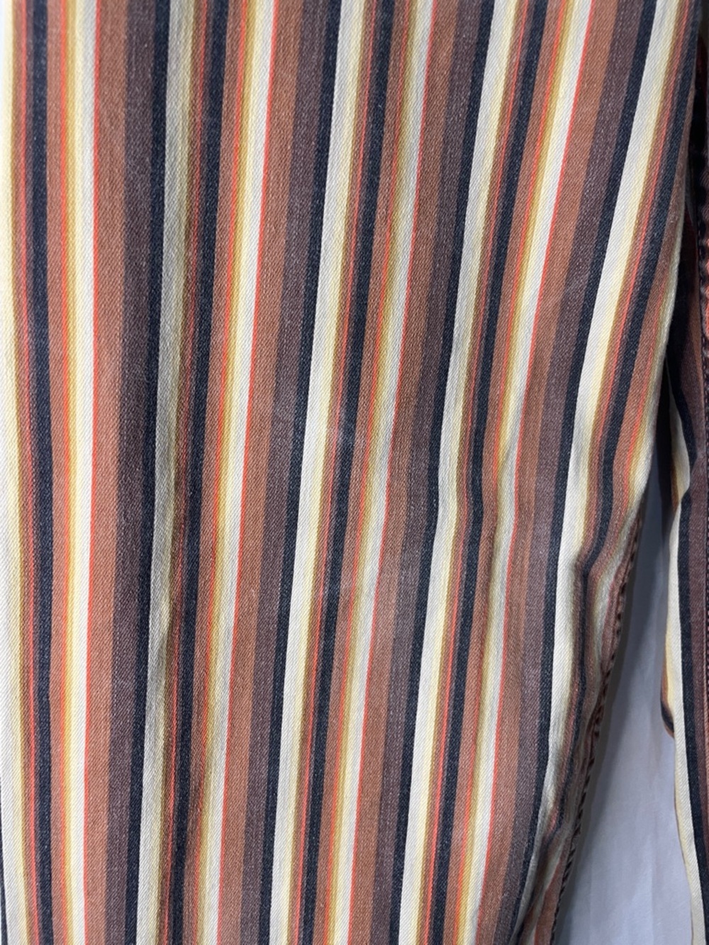 Billabong Vertical Striped Wide-Leg Chinos in Brown and Yellow - Picture 6 of 12